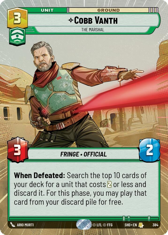 Image for Cobb Vanth - The Marshal (Hyperspace) (Shadows of the Galaxy) (384) - Star Wars: Unlimited