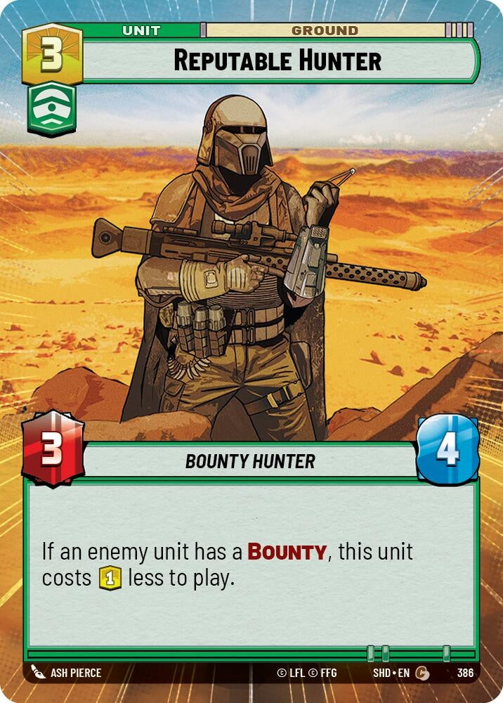 Image for Reputable Hunter (Hyperspace) (Shadows of the Galaxy) (386) - Star Wars: Unlimited