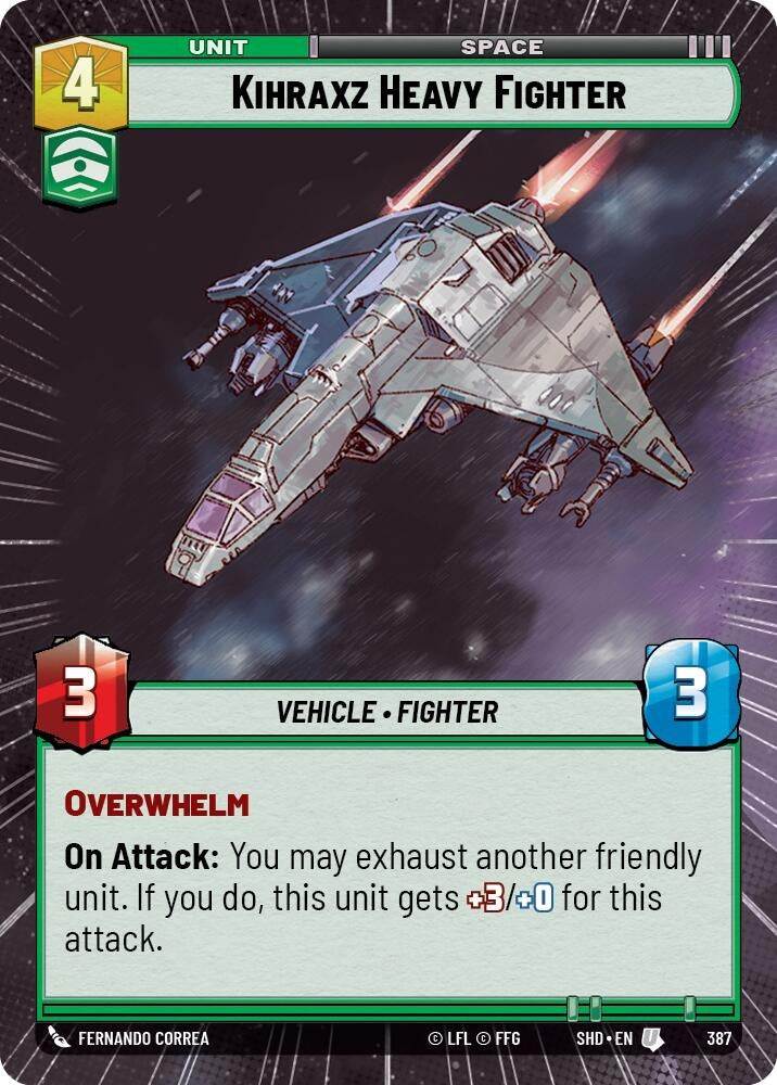 Image for Kihraxz Heavy Fighter (Hyperspace) (Shadows of the Galaxy) (387) - Star Wars: Unlimited
