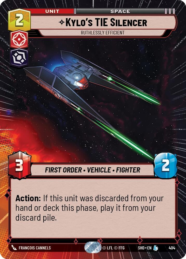 Image for Kylo's TIE Silencer - Ruthlessly Efficient (Hyperspace) (Shadows of the Galaxy) (404) - Star Wars: Unlimited