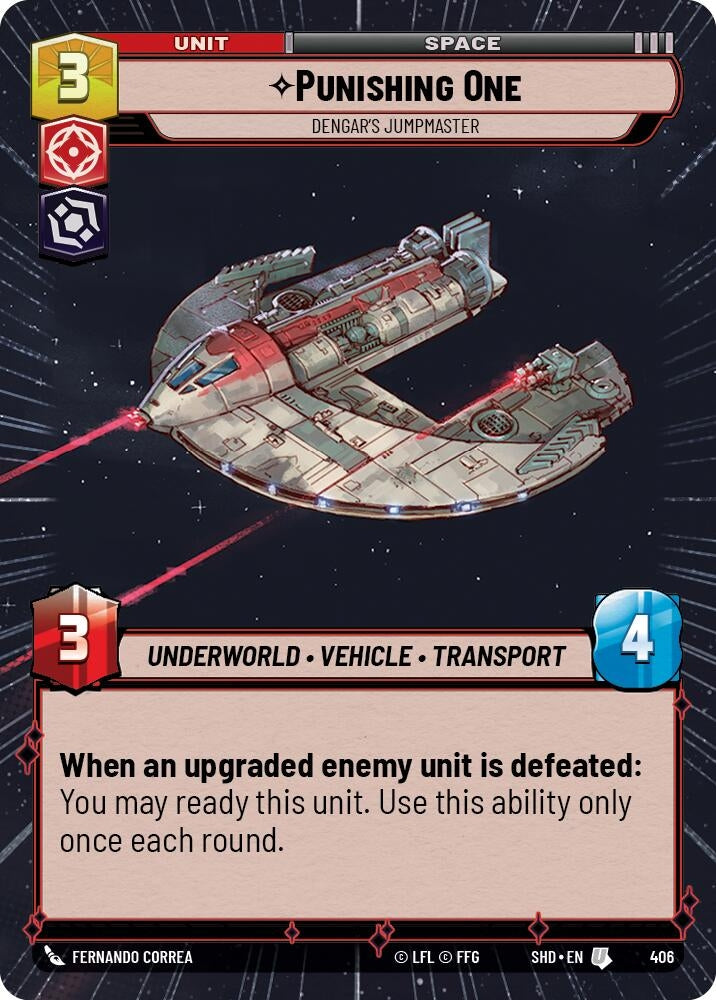 Image for Punishing One - Dengar's Jumpmaster (Hyperspace) (Shadows of the Galaxy) (406) - Star Wars: Unlimited