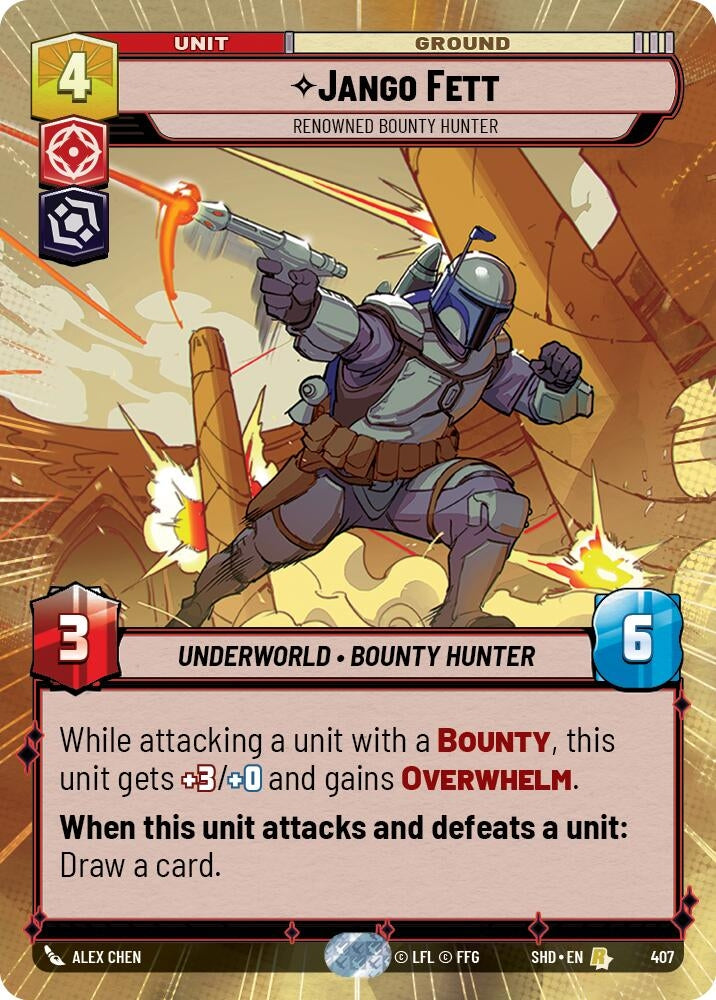 Image for Jango Fett - Renowned Bounty Hunter (Hyperspace) (Shadows of the Galaxy) (407) - Star Wars: Unlimited