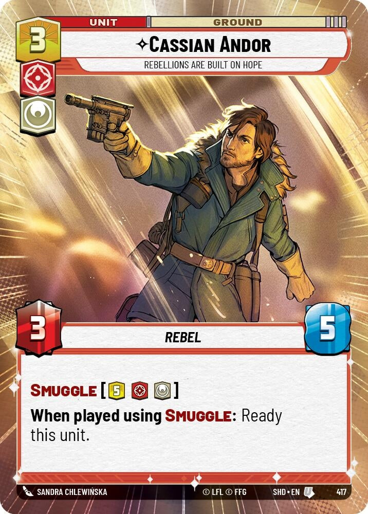 Image for Cassian Andor - Rebellions Are Built On Hope (Hyperspace) (Shadows of the Galaxy) (417) - Star Wars: Unlimited