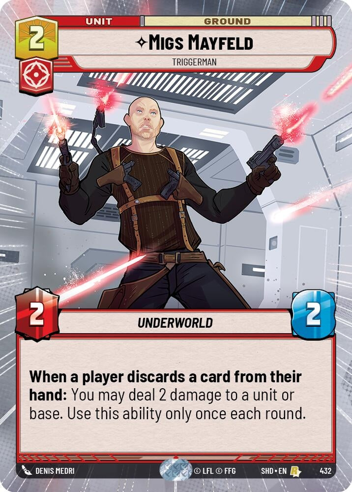 Image for Migs Mayfeld - Triggerman (Hyperspace) (Shadows of the Galaxy) (432) - Star Wars: Unlimited