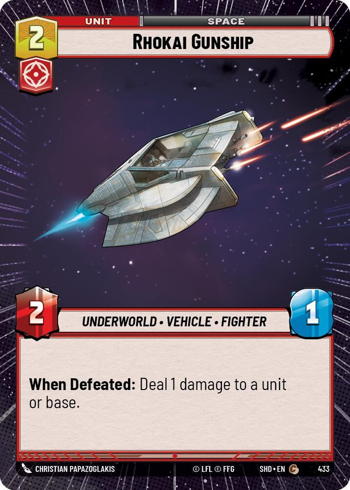 Image for Rhokai Gunship (Hyperspace) (Shadows of the Galaxy) (433) - Star Wars: Unlimited