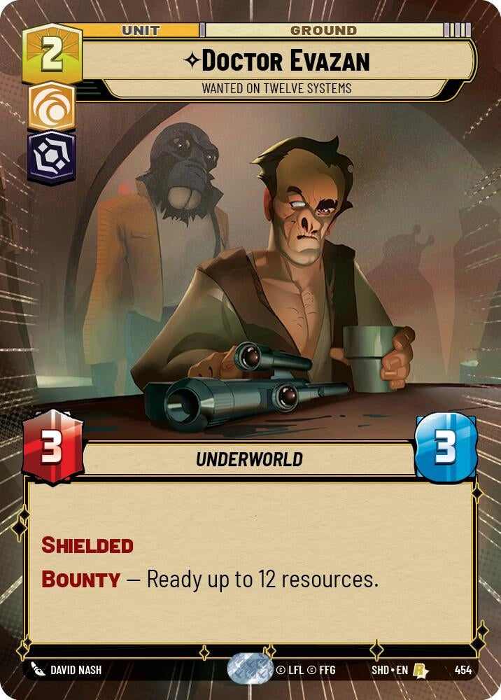 Image for Doctor Evazan - Wanted on Twelve Systems (Hyperspace) (Shadows of the Galaxy) (454) - Star Wars: Unlimited