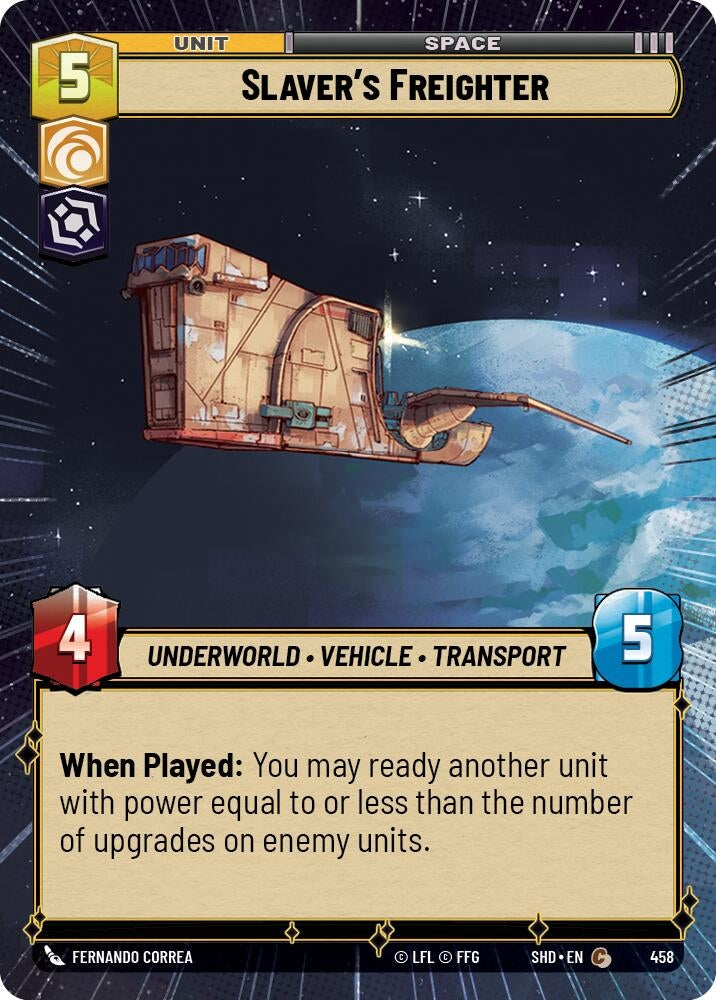Image for Slaver's Freighter (Hyperspace) (Shadows of the Galaxy) (458) - Star Wars: Unlimited