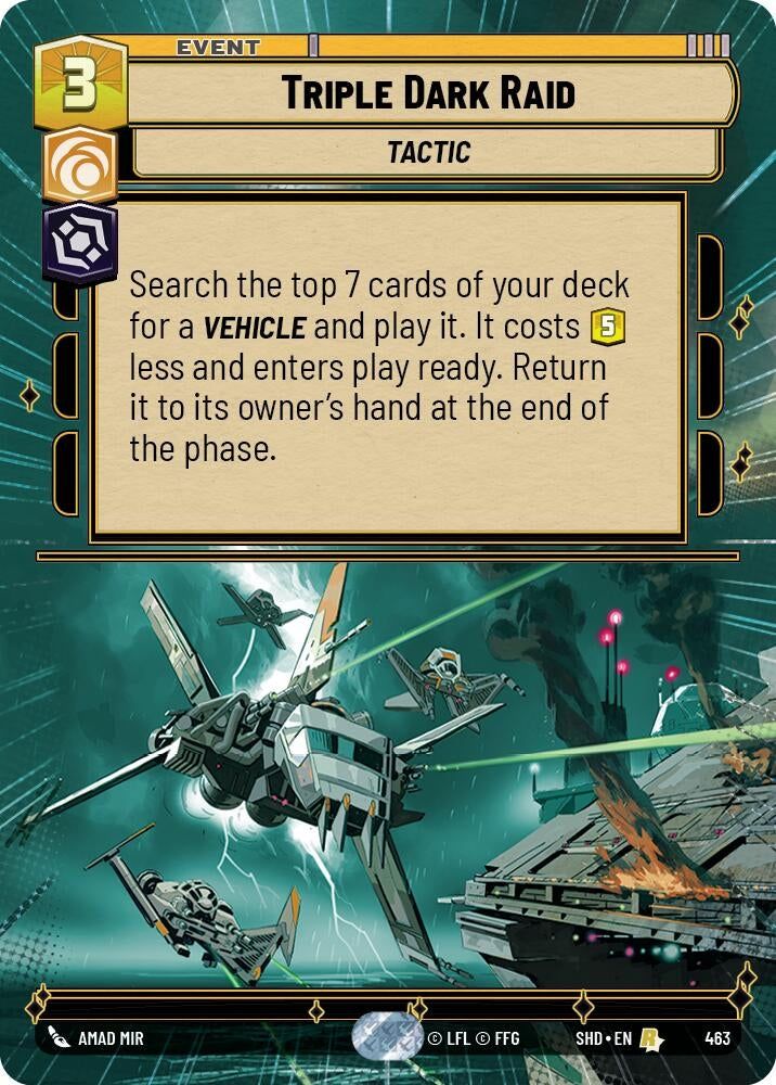 Image for Triple Dark Raid (Hyperspace) (Shadows of the Galaxy) (463) - Star Wars: Unlimited
