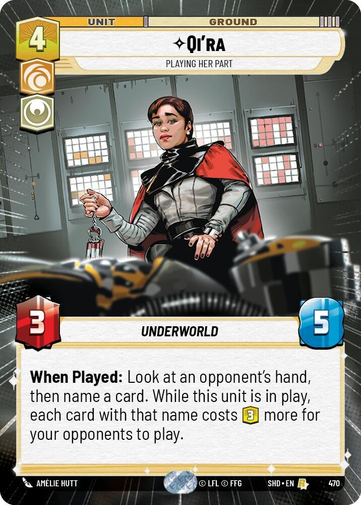 Image for Qi'ra - Playing Her Part (Hyperspace) (Shadows of the Galaxy) (470) - Star Wars: Unlimited