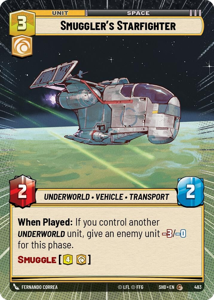 Image for Smuggler's Starfighter (Hyperspace) (Shadows of the Galaxy) (483) - Star Wars: Unlimited