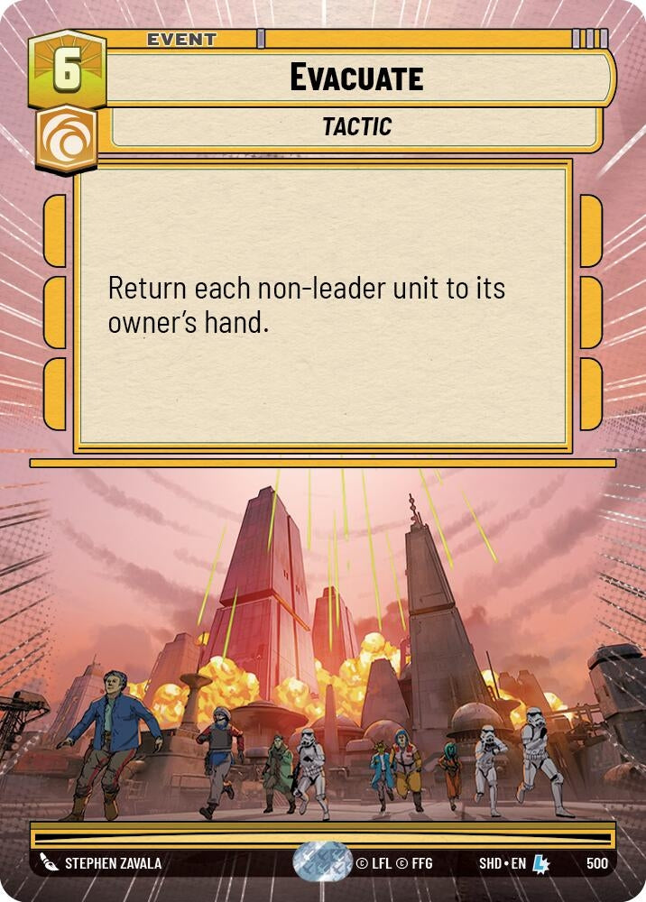 Image for Evacuate (Hyperspace) (Shadows of the Galaxy) (500) - Star Wars: Unlimited