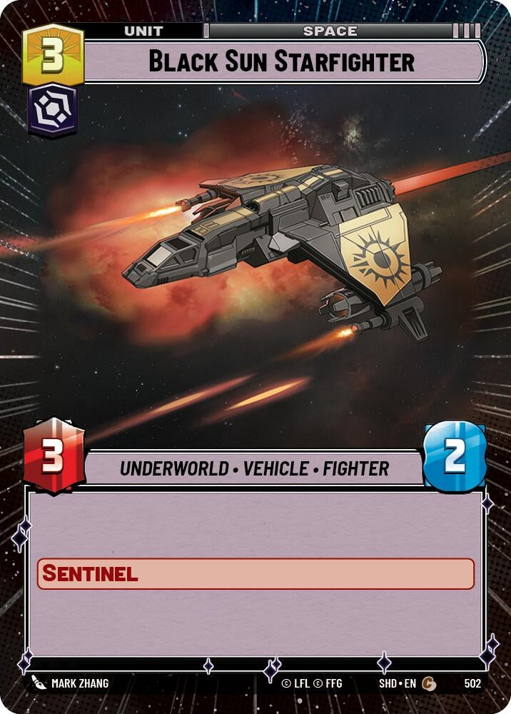Image for Black Sun Starfighter (Hyperspace) (Shadows of the Galaxy) (502) - Star Wars: Unlimited