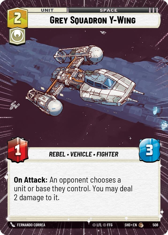 Image for Grey Squadron Y-Wing (Hyperspace) (Shadows of the Galaxy) (508) - Star Wars: Unlimited