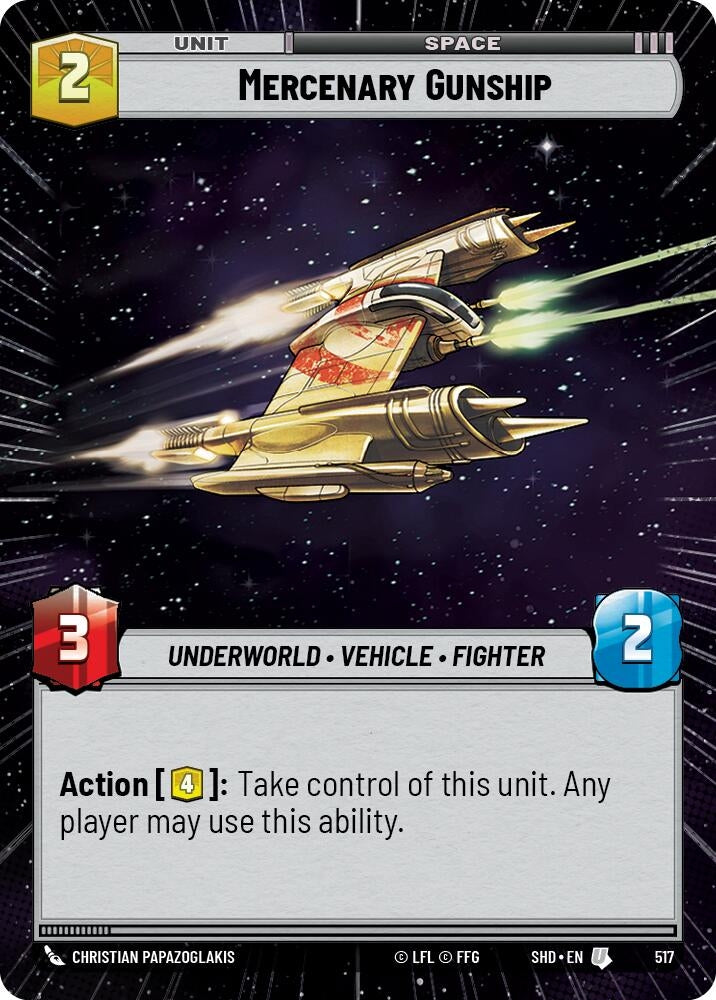 Image for Mercenary Gunship (Hyperspace) (Shadows of the Galaxy) (517) - Star Wars: Unlimited