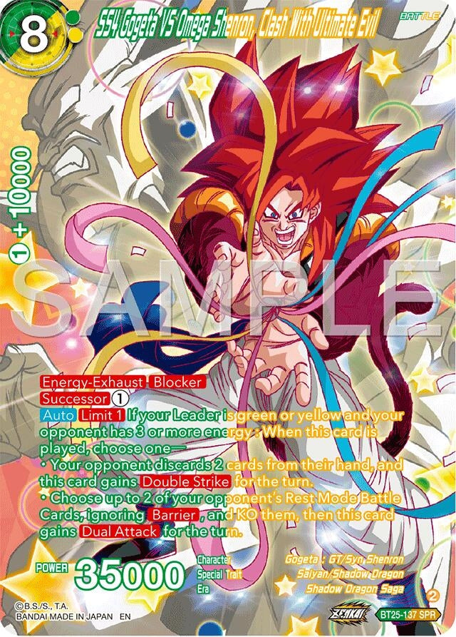 Image for SS4 Gogeta VS Omega Shenron, Clash With Ultimate Evil (SPR) (Legend of the Dragon Balls) (BT25-137) - Dragon Ball Super: Masters