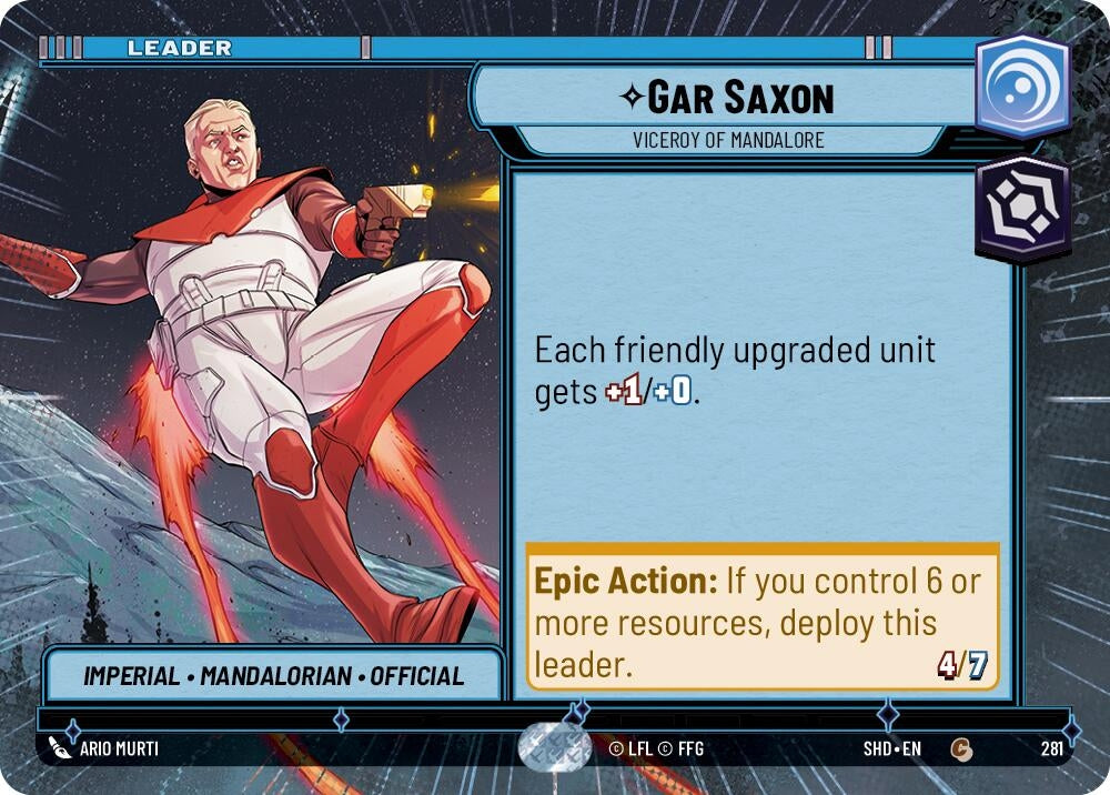 Image for Gar Saxon - Viceroy of Mandalore (Hyperspace) (Shadows of the Galaxy) (281) - Star Wars: Unlimited