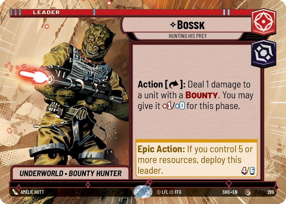 Image for Bossk - Hunting His Prey (Hyperspace) (Shadows of the Galaxy) (289) - Star Wars: Unlimited
