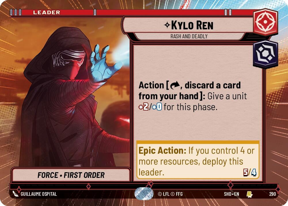 Image for Kylo Ren - Rash and Deadly (Hyperspace) (Shadows of the Galaxy) (290) - Star Wars: Unlimited