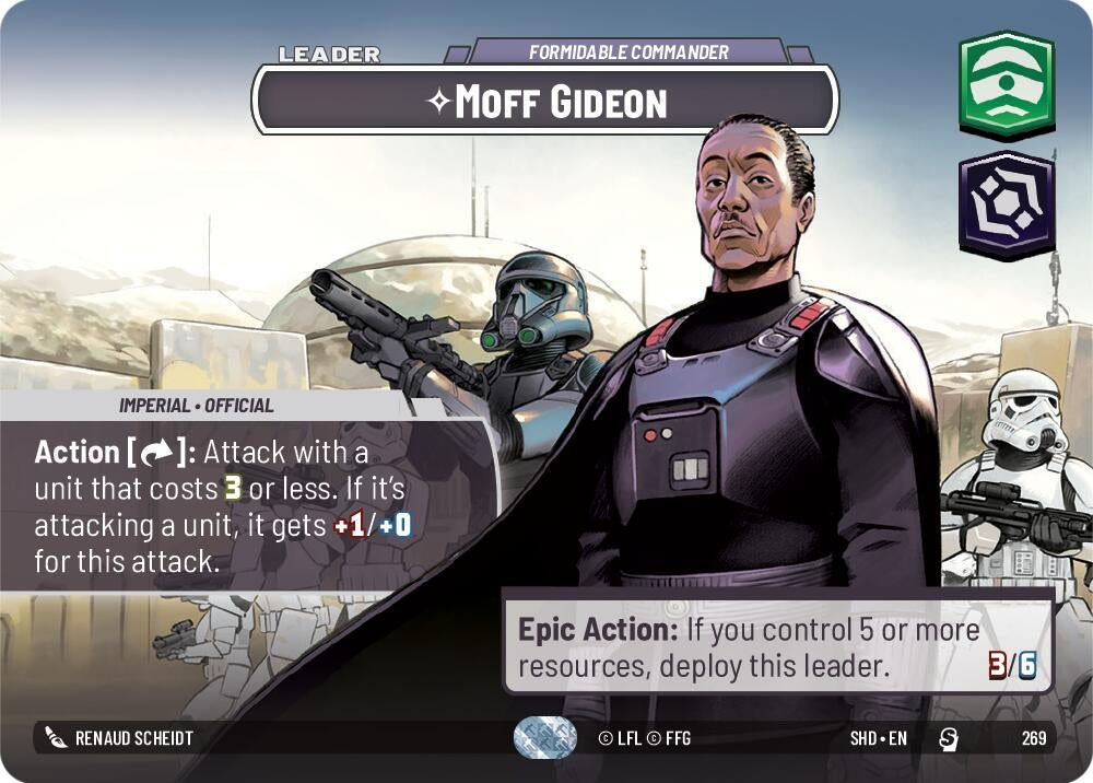 Image for Moff Gideon - Formidable Commander (Showcase) (Shadows of the Galaxy) (269) - Star Wars: Unlimited