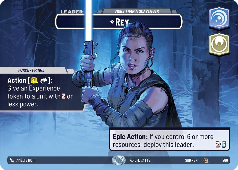 Image for Rey - More Than a Scavenger (Showcase) (Shadows of the Galaxy) (266) - Star Wars: Unlimited