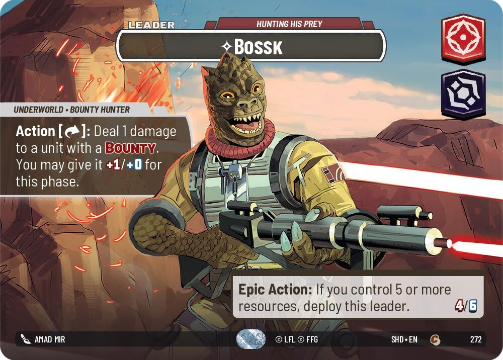 Image for Bossk - Hunting His Prey (Showcase) (Shadows of the Galaxy) (272) - Star Wars: Unlimited