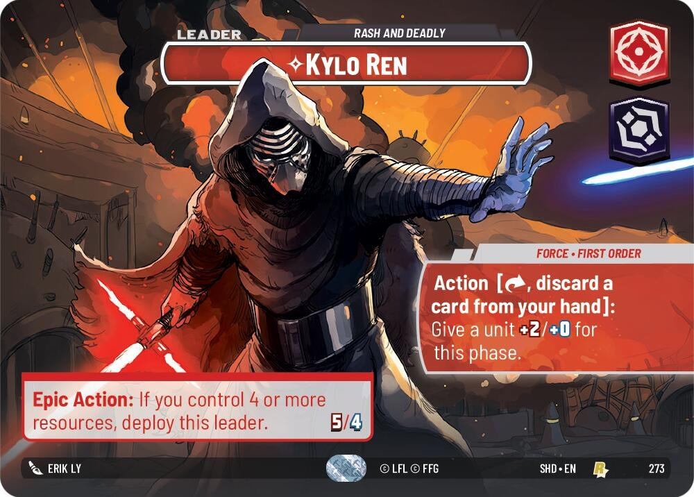 Image for Kylo Ren - Rash and Deadly (Showcase) (Shadows of the Galaxy) (273) - Star Wars: Unlimited