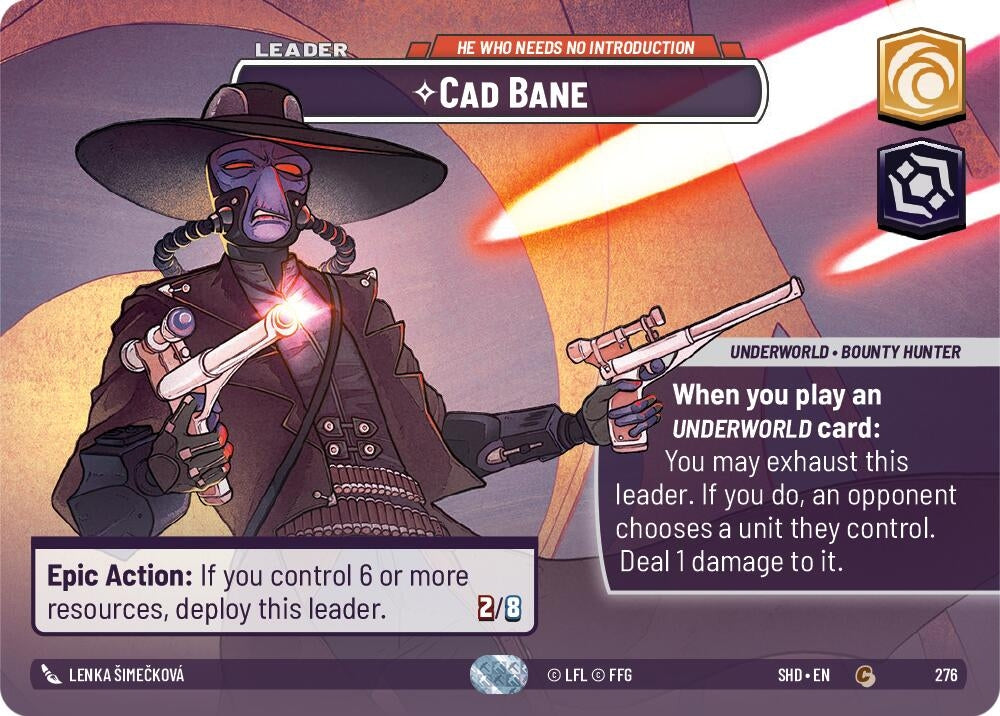 Image for Cad Bane - He Who Needs No Introduction (Showcase) (Shadows of the Galaxy) (276) - Star Wars: Unlimited