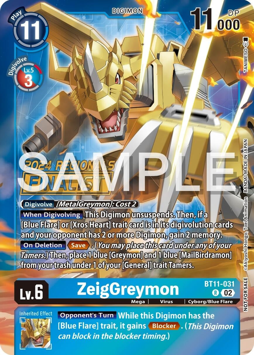 Image for ZeigGreymon (2024 Regionals Finalist) (BT11) (11031)