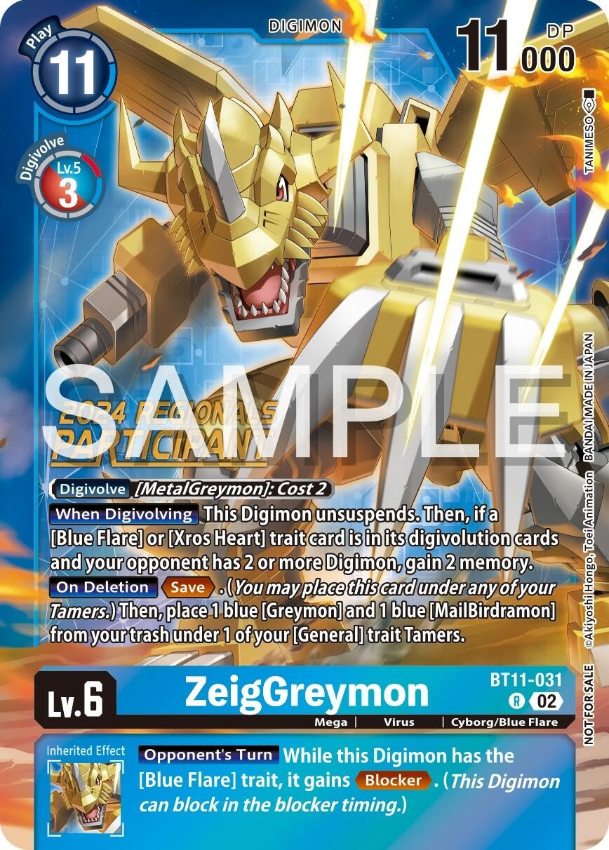 Image for ZeigGreymon (2024 Regionals Participant) (BT11) (11031)