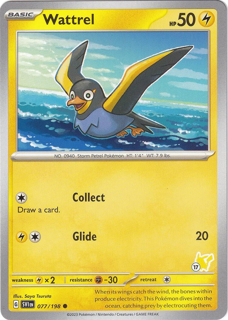 Image for Wattrel - Pikachu 17 (Battle Academy 2024) (077/193) - Pokemon
