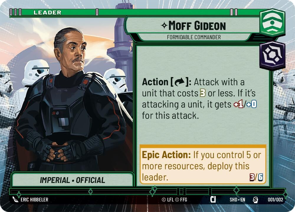 Image for Moff Gideon - Formidable Commander (Hyperspace) (Prerelease Promos) (001/002) - Star Wars: Unlimited