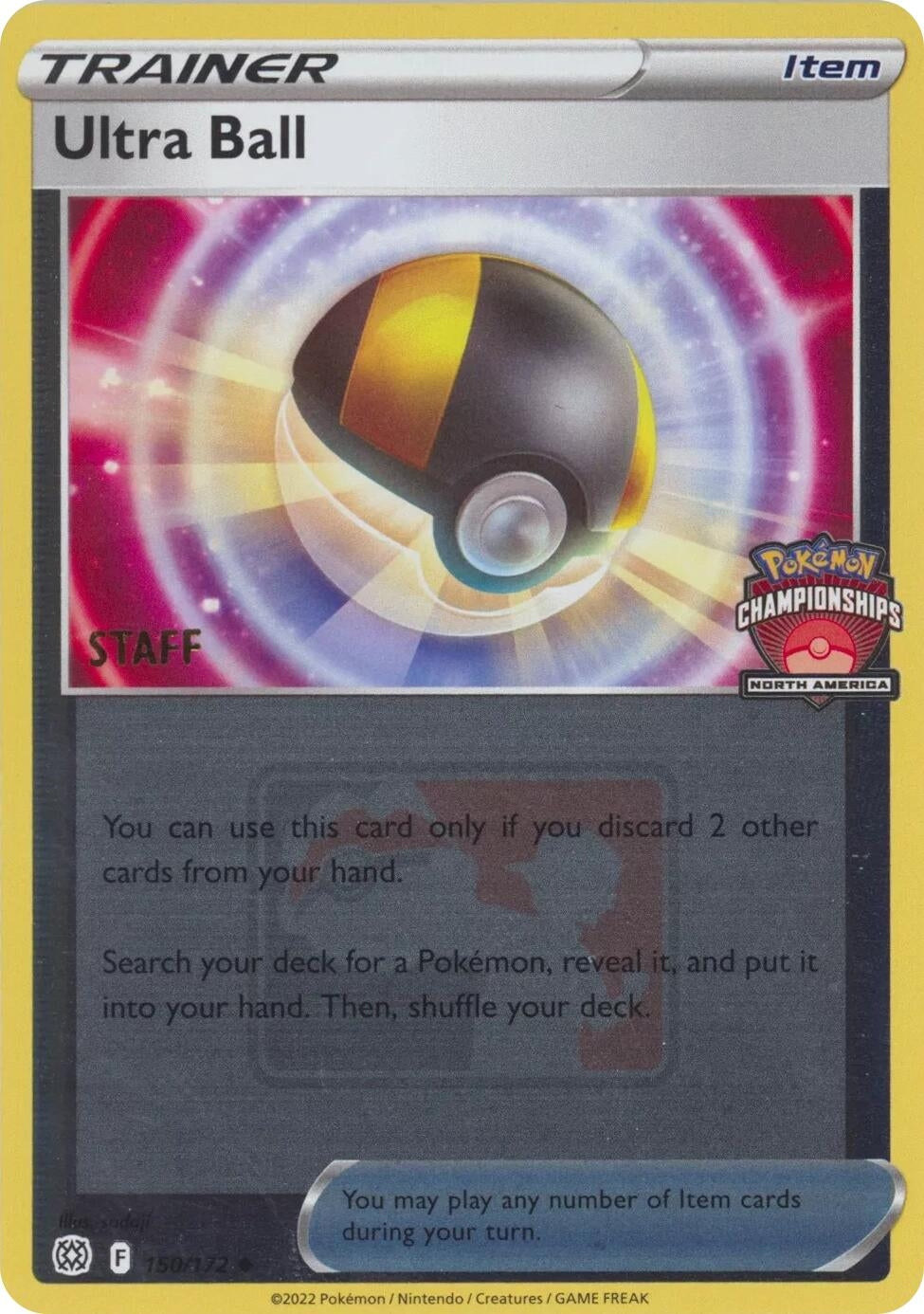 Image for Ultra Ball - 150/172 (North America Championships) [Staff] (League & Championship Cards) (150/172) - Pokemon