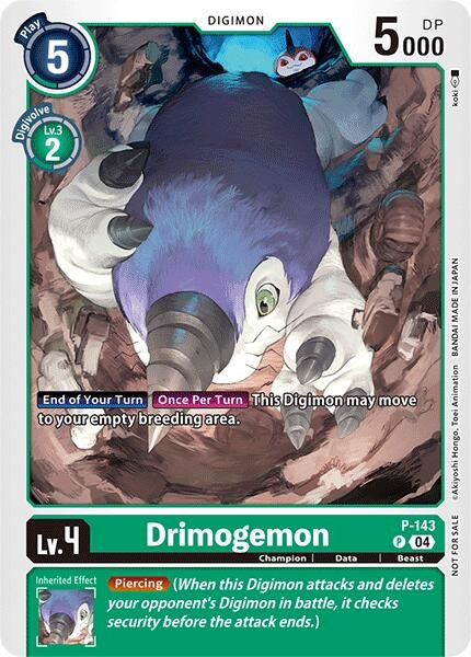 Image for Drimogemon - P-143 (Store Tournament 2024 Jul. - Sep. Participation Pack) - Digimon Card Game