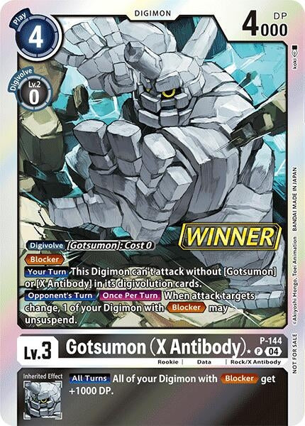 Image for Gotsumon (X Antibody) - P-144 (Store Tournament 2024 Jul. - Sep. Winner Pack) - Digimon Card Game