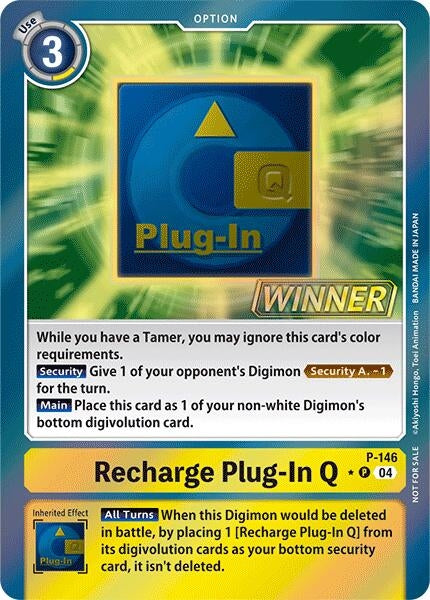 Image for Recharge Plug-In Q - P-146 (Store Tournament 2024 Jul. - Sep. Winner Pack) - Digimon Card Game