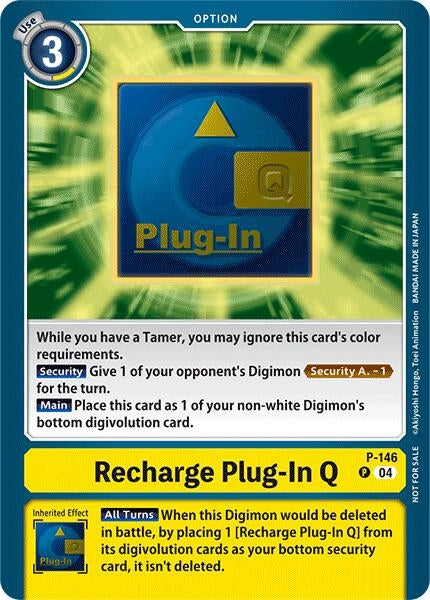 Image for Recharge Plug-In Q - P-146 (Store Tournament 2024 Jul. - Sep. Participation Pack) - Digimon Card Game