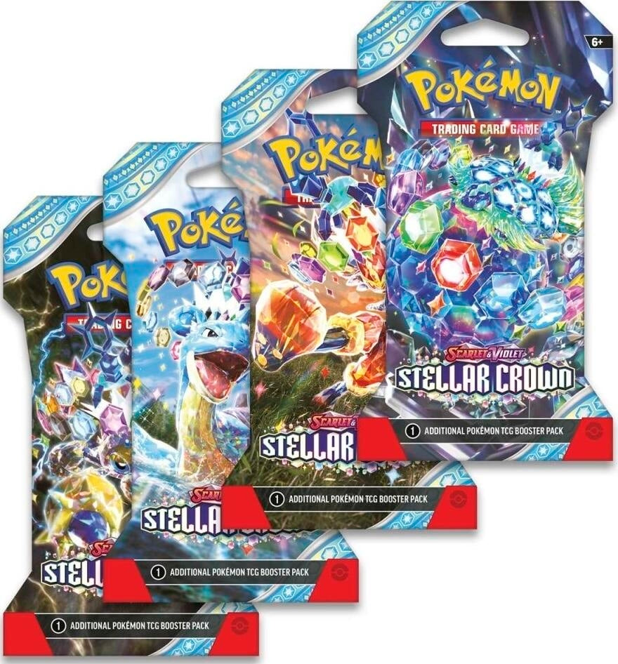 Image for Stellar Crown Sleeved Booster Pack Art Bundle [Set of 4] - Pokemon