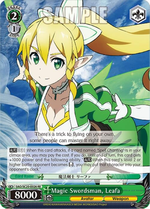 Image for Magic Swordsman, Leafa (Sword Art Online Chronicle Set) (SAO/S20-E026 RE) - Weiss Schwarz