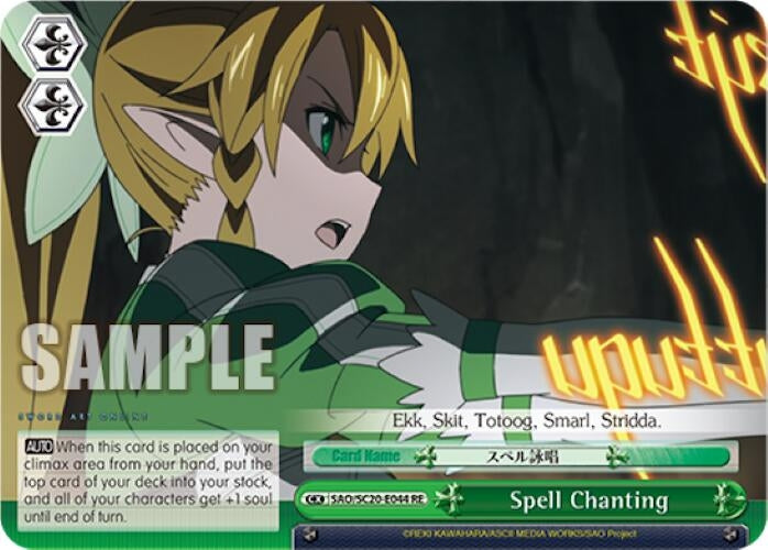Image for Spell Chanting (Sword Art Online Chronicle Set) (SAO/S20-E044 RE) - Weiss Schwarz