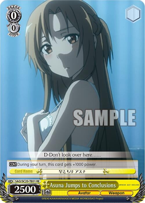 Image for Asuna Jumps to Conclusions (TD) (Sword Art Online Chronicle Set) (SAO/SC20-TE01 RE) - Weiss Schwarz