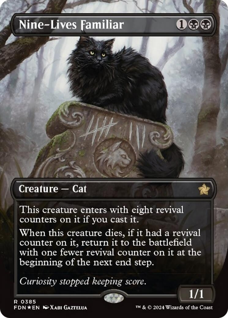 Image for Nine-Lives Familiar (Borderless) (Mana Foil) (Foundations) (385) - Magic: The Gathering