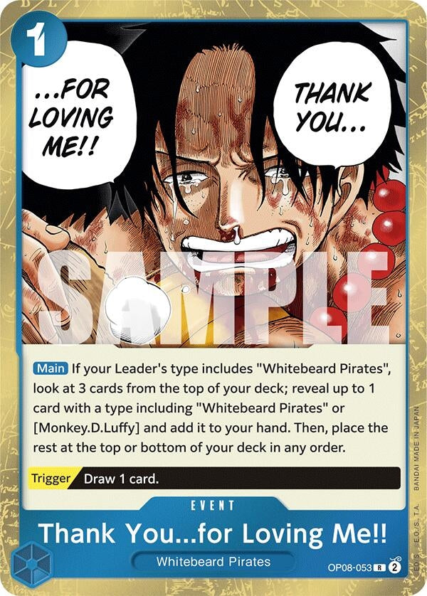 Image for Thank You...for Loving Me!! (Two Legends) (OP08-053) - One Piece Card Game