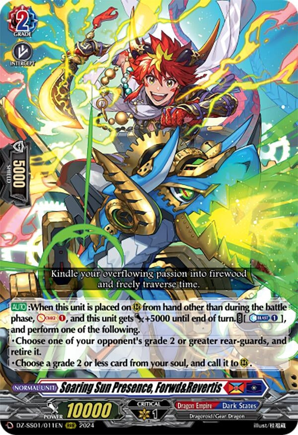 Image for Soaring Sun Presence, Forwd&Revertis (DZ-SS01: Festival Booster 2024) (DZ-SS01/011EN) - Cardfight Vanguard