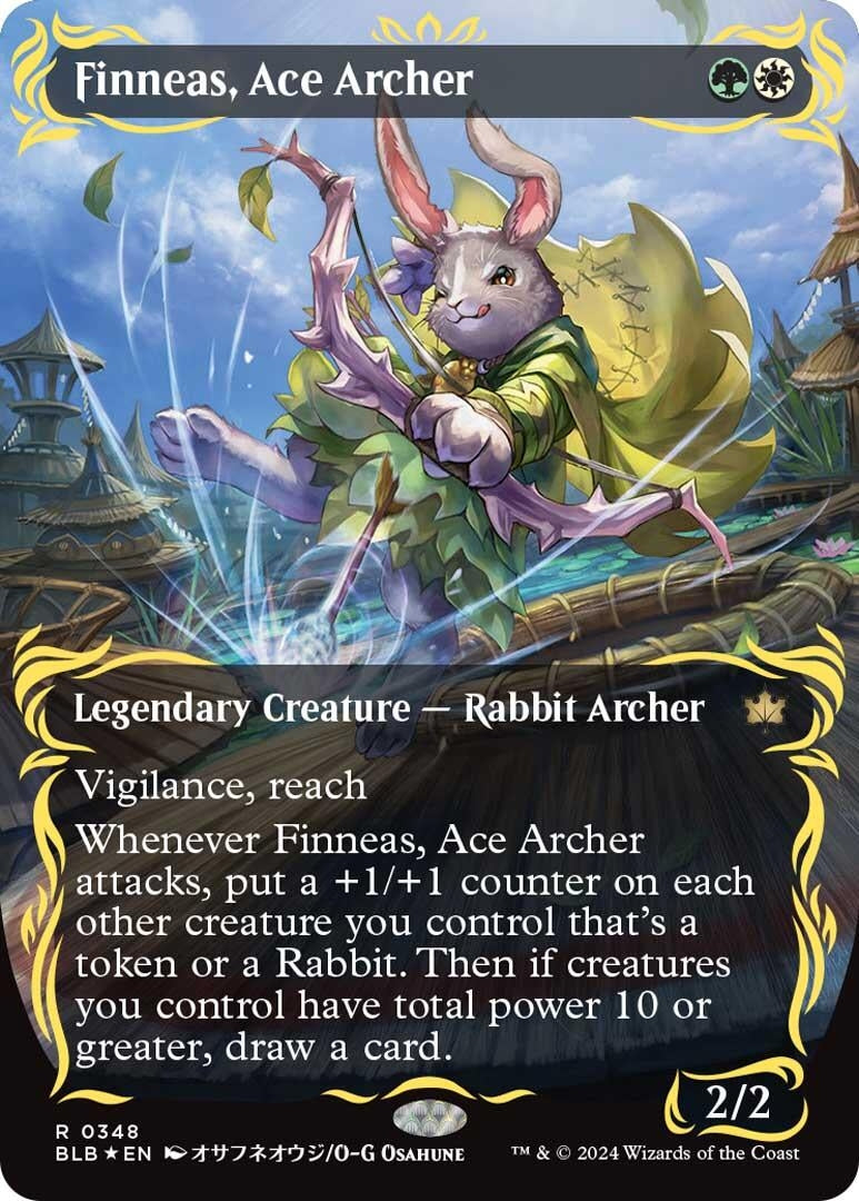 Image for Finneas, Ace Archer (Borderless) (Raised Foil) (Bloomburrow) (348) - Magic: The Gathering