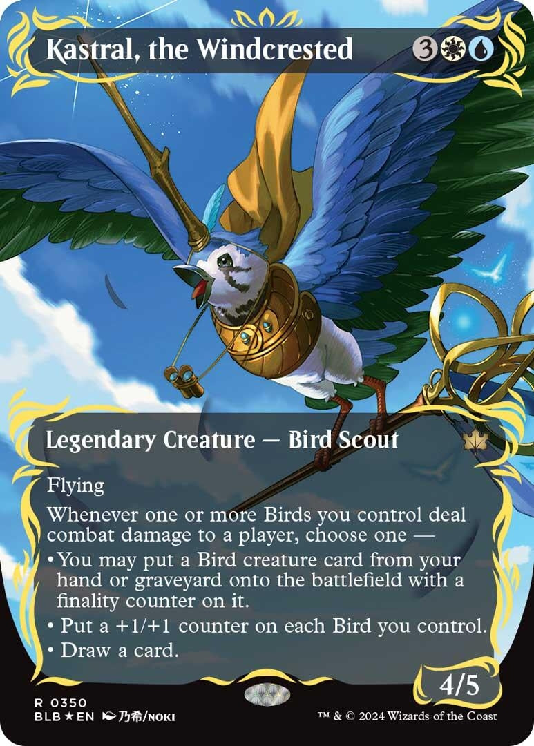 Image for Kastral, the Windcrested (Borderless) (Raised Foil) (Bloomburrow) (350) - Magic: The Gathering