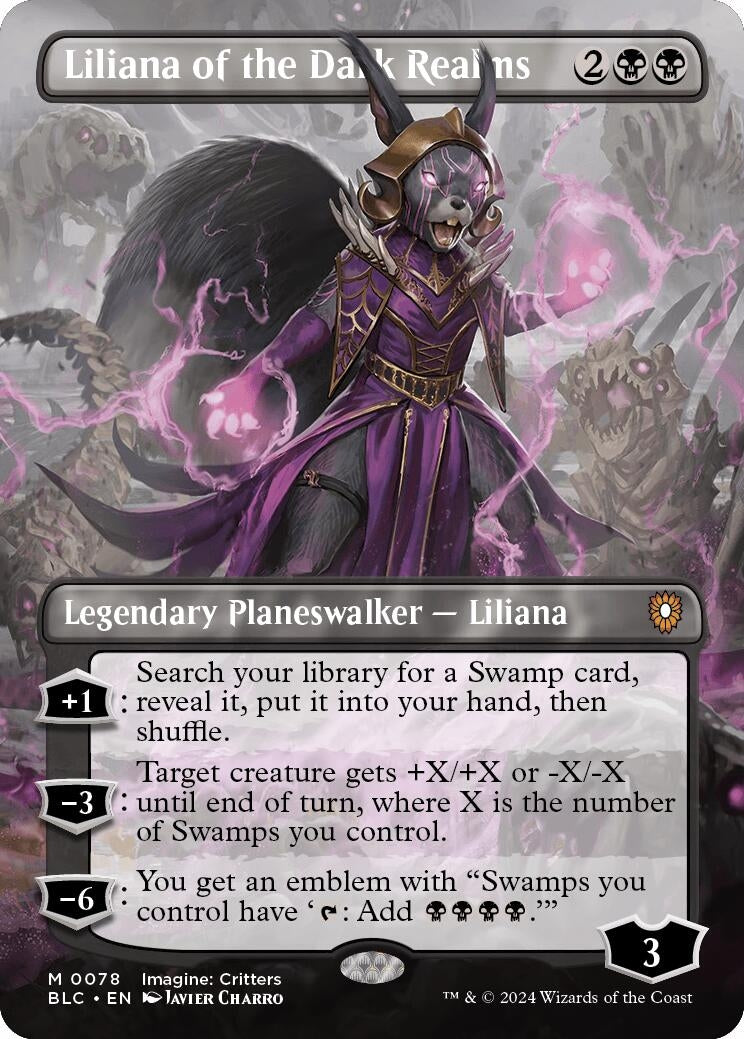 Image for Liliana of the Dark Realms (Borderless) (Commander: Bloomburrow) (78) - Magic: The Gathering