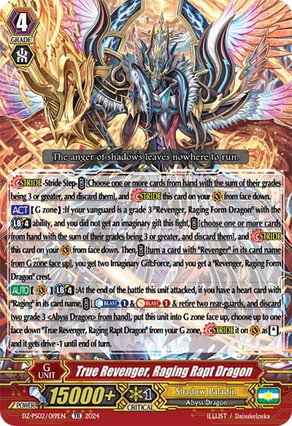 Image for True Revenger, Raging Rapt Dragon (DZ-PS02: Premium Deckset “Revenger”) (DZ-PS02/019EN) - Cardfight Vanguard