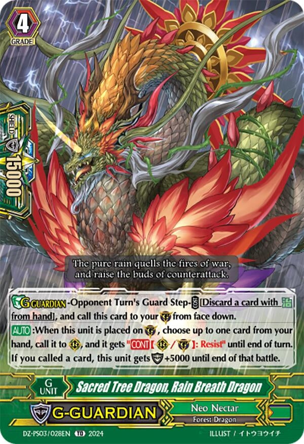 Image for Sacred Tree Dragon, Rain Breath Dragon (DZ-PS03: Premium Deckset “Musketeer”) (DZ-PS03/028EN) - Cardfight Vanguard