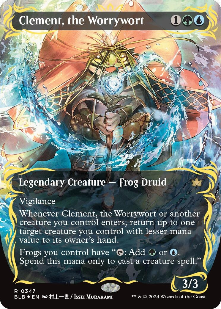 Image for Clement, the Worrywort (Borderless) (Raised Foil) (Bloomburrow) (347) - Magic: The Gathering