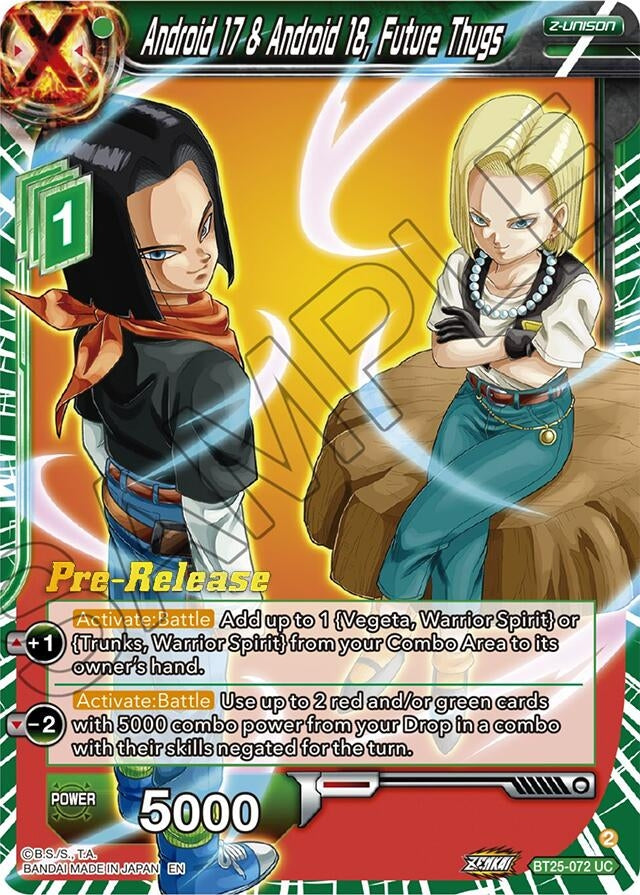 Image for Android 17 & Android 18, Future Thugs (Legend of the Dragon Balls Pre-Release Cards) (BT25-072) - Dragon Ball Super: Masters